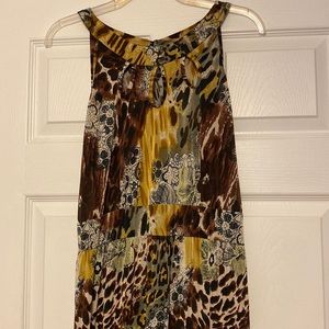 Long multi print maxi dress